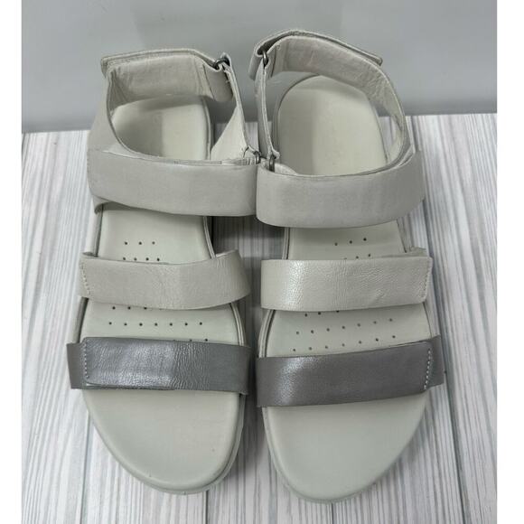 ECCO Shoes Women's Flash Strappy Comfort Leather Sandals in White Dove Size 7‎ - Picture 1 of 4